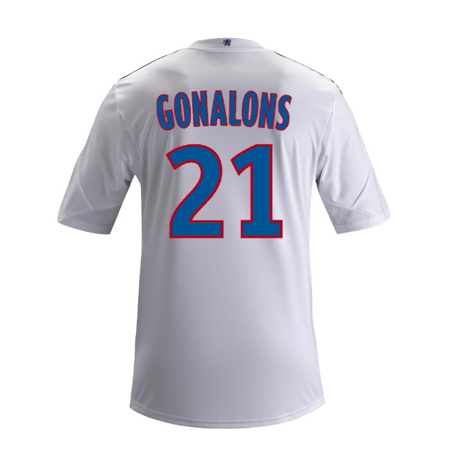 13-14 Olympique Lyonnais #21 Gonalons Home White Jersey Shirt